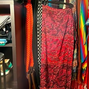 Vintage Express long Paisley wrap skirt.